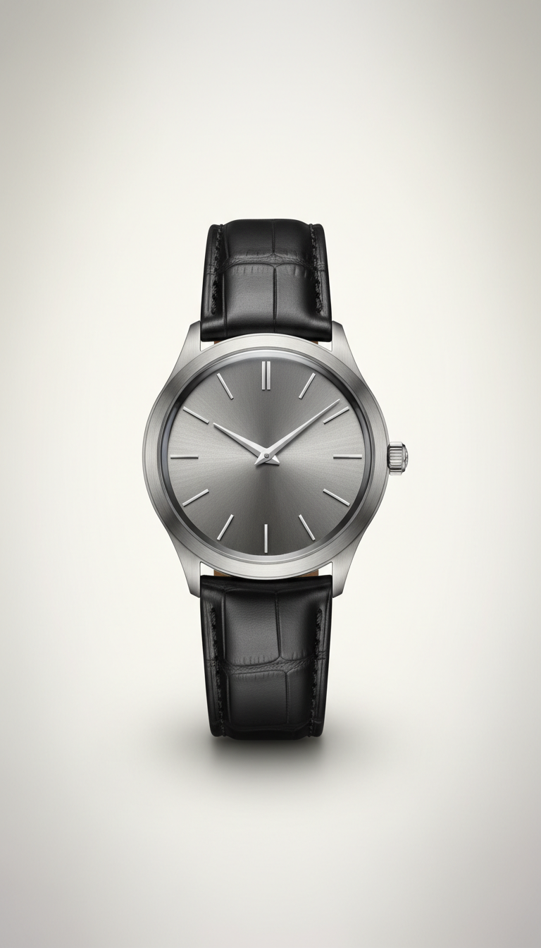 Titanium Luxury Watch with Alligator Leather Strap