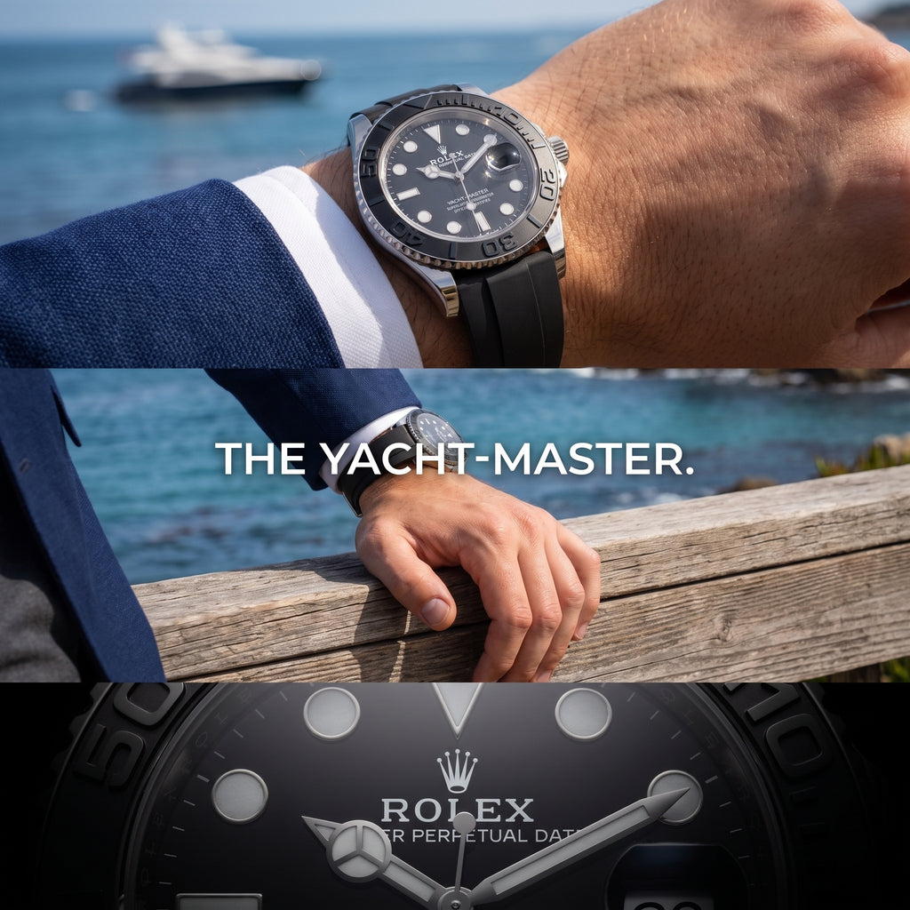 Luxury Submariner-Style Men’s Watch | Black Dial & Black Rubber Strap