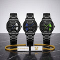Men’s Black Skeleton Sport Stylish Wheel Watch | Premium Quartz Wristwatch