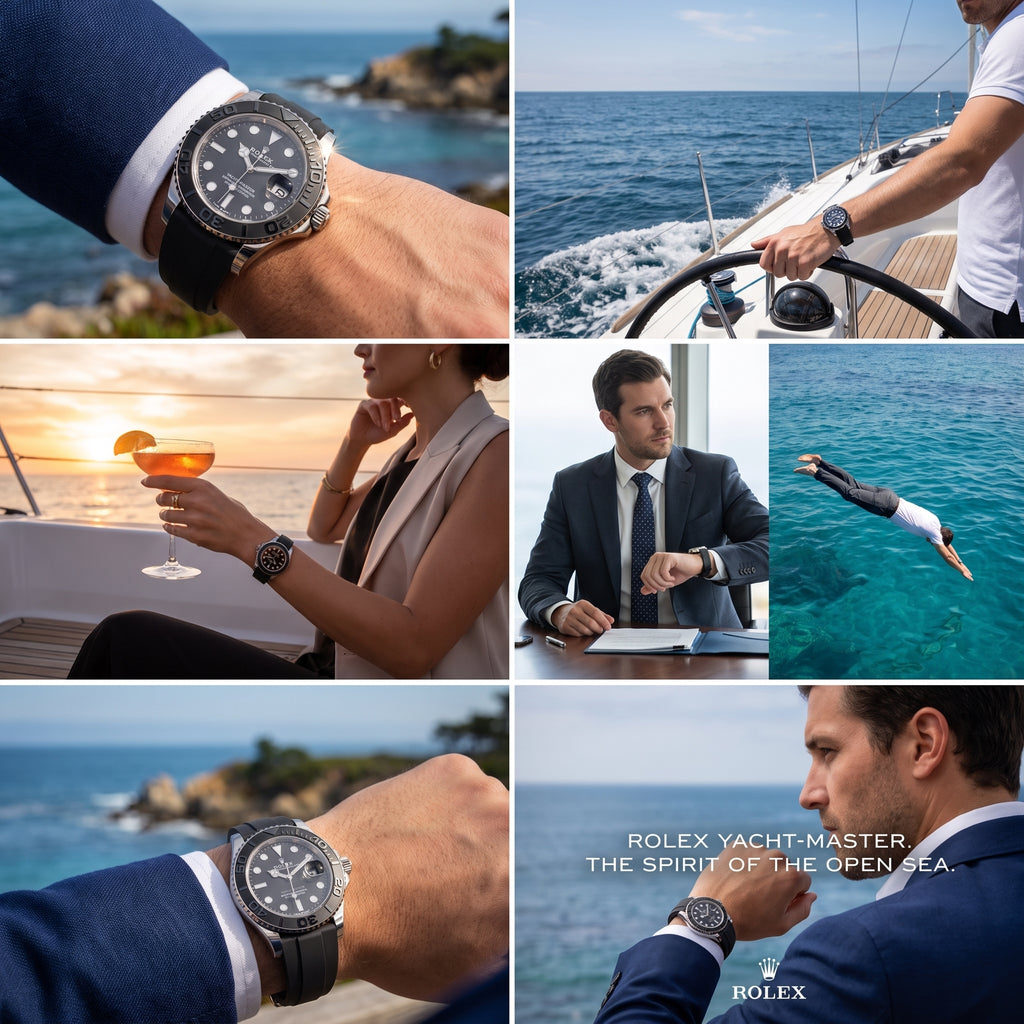 Luxury Submariner-Style Men’s Watch | Black Dial & Black Rubber Strap