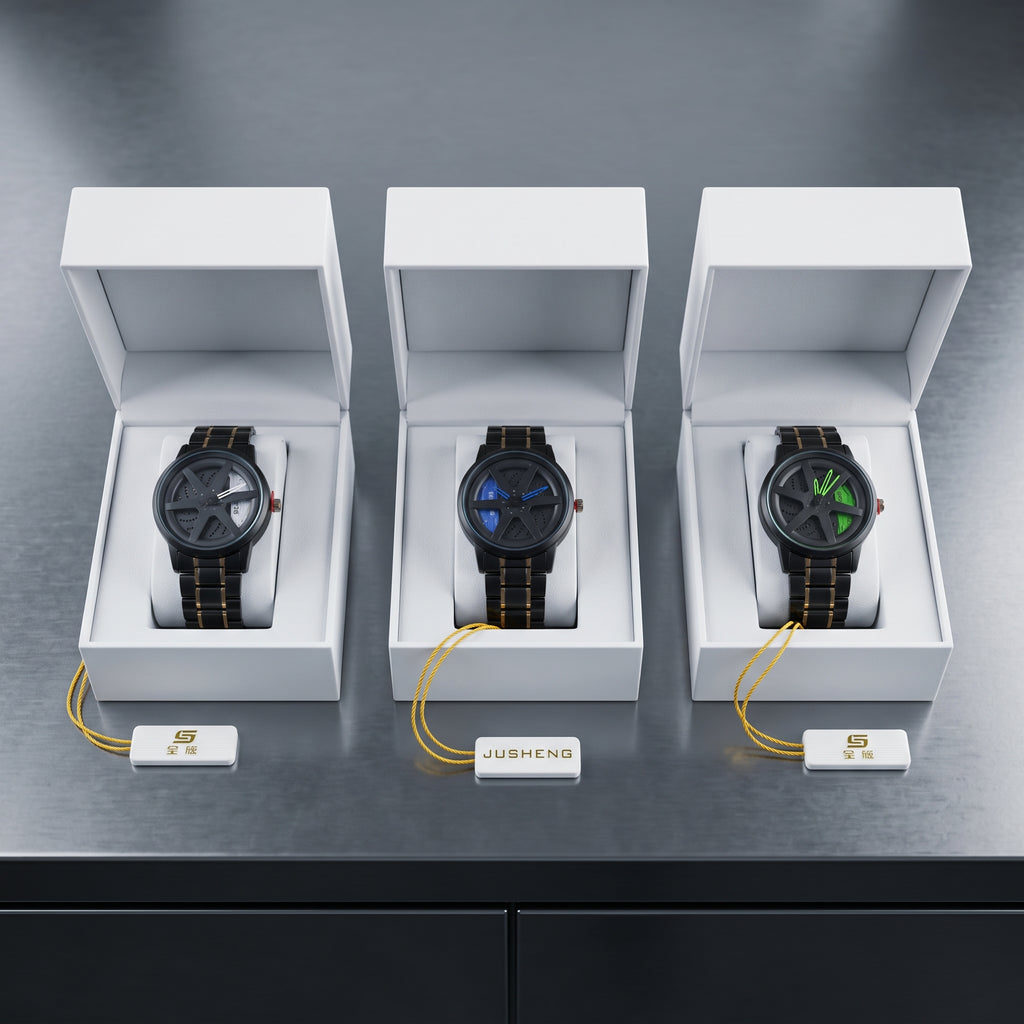 Men’s Black Skeleton Sport Stylish Wheel Watch | Premium Quartz Wristwatch