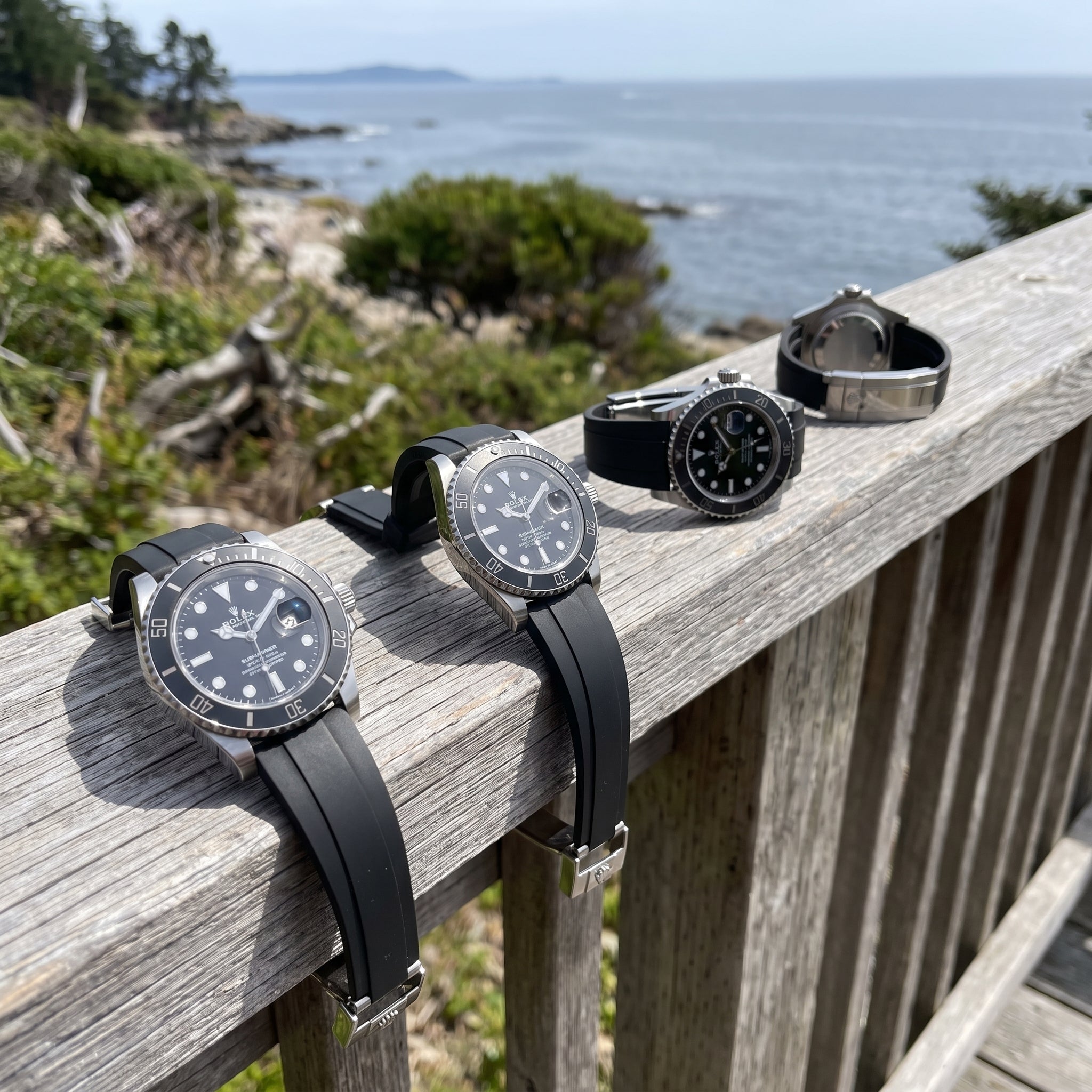 Luxury Submariner-Style Men’s Watch | Black Dial & Black Rubber Strap