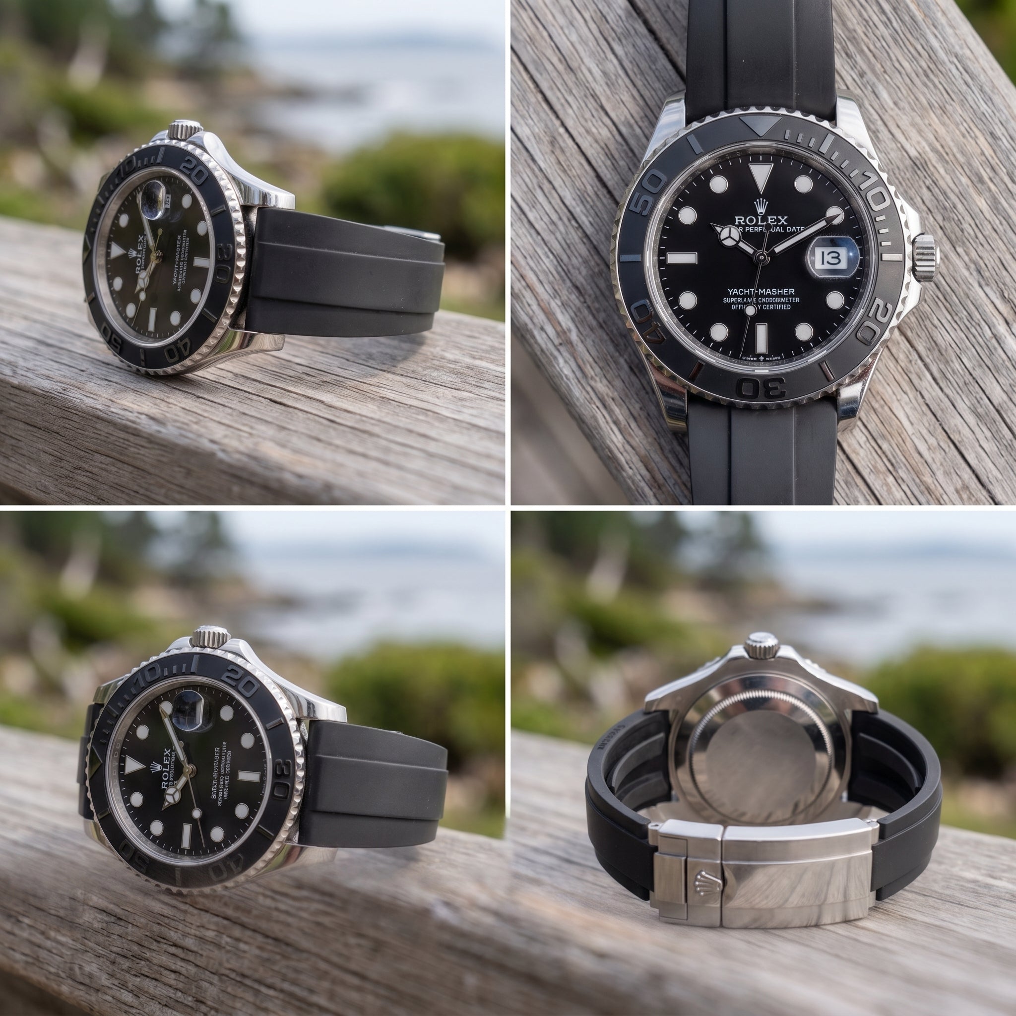 Luxury Submariner-Style Men’s Watch | Black Dial & Black Rubber Strap